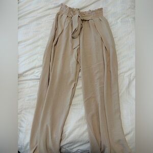 Women’s wide leg cream pants
